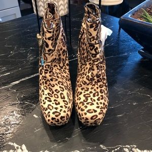 Brand New Besty Johnson Leopard platform booties
